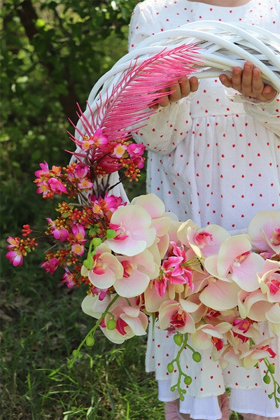 OD RĘKI Isabella Orchid, wianek na drzwi z orchideą, rozp.54cm