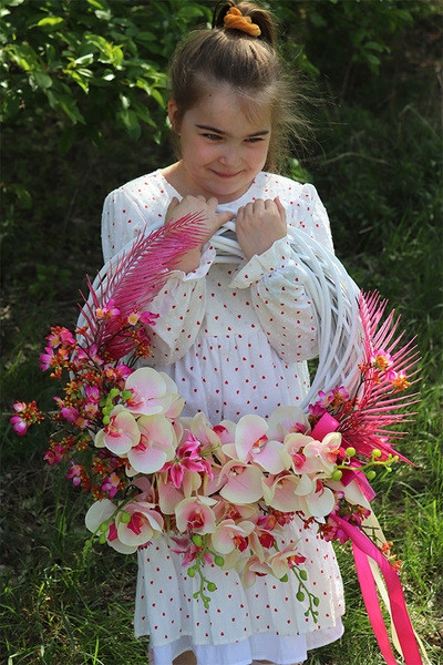 OD RĘKI Isabella Orchid, wianek na drzwi z orchideą, rozp.54cm