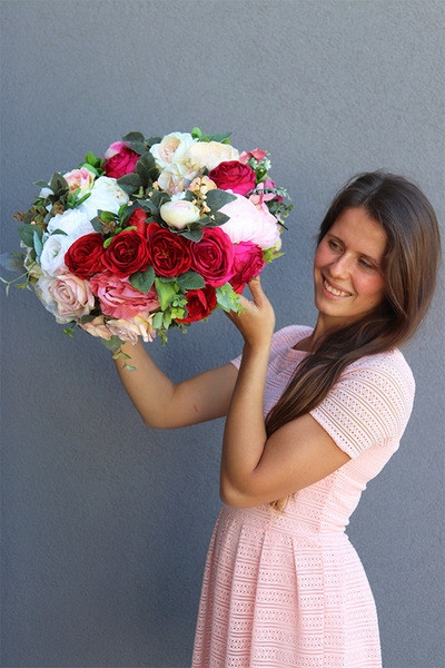 OD RĘKI dwustronny gęsty wianek, Caryca Katarzyna, śr.35cm