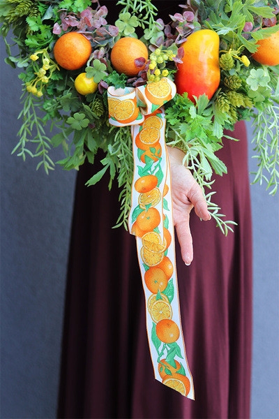 OD RĘKI Mango Citrus, wianek na drzwi z owocami, śr.60cm