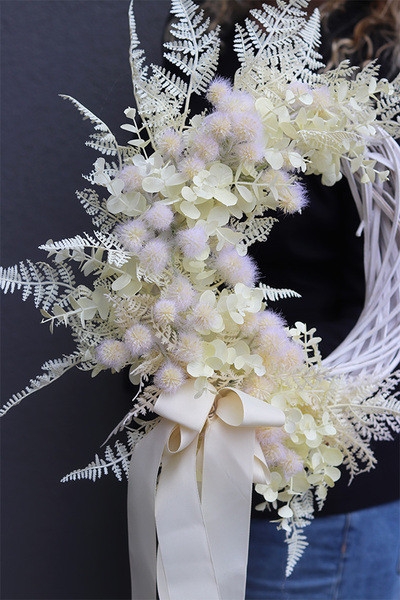 OD RĘKI Boho Bloomfield, asymetryczny wianek dekoracyjny, rozp.40cm