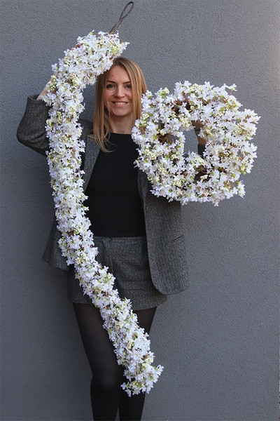 OD RĘKI Białe Bzy, wiosenny wianek z bzem, śr.40cm